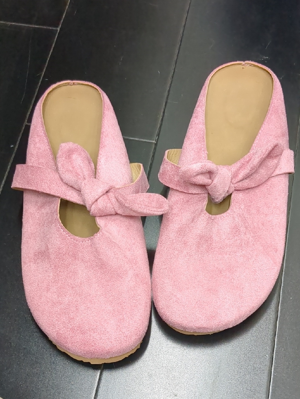 Women’s Pink Suede Knot Slip-On Mule